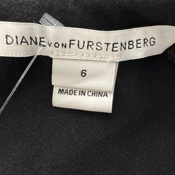 Diane von Furstenberg Black Amy Cut Out Shift Dress Size 6 - Picture 7 of 10